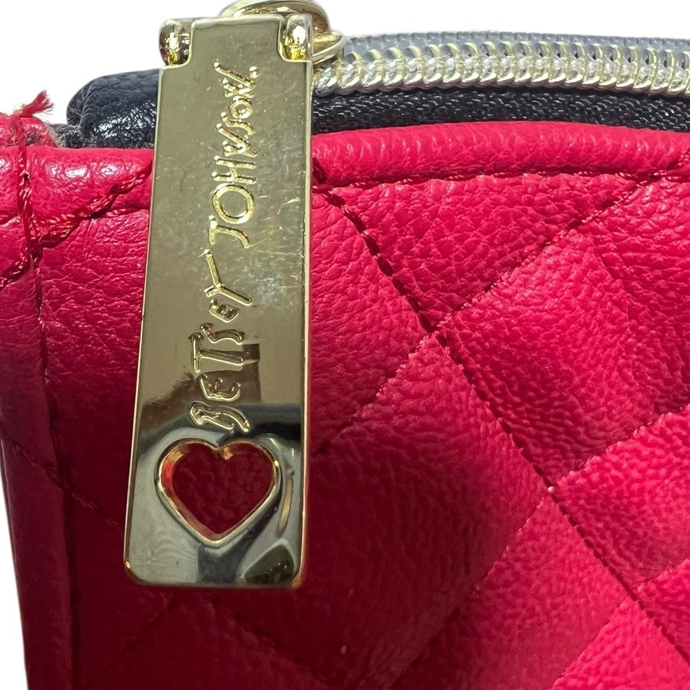 Betsey Johnson Quilted Red Cosmetic Bag - Picture 3 of 3